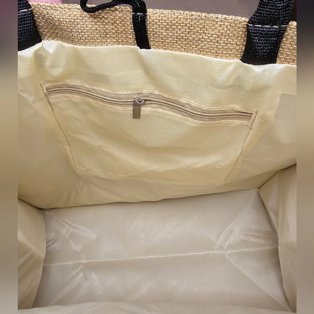 Hello Weekend Burlap Tote Bag NEW - Picture 2 of 4